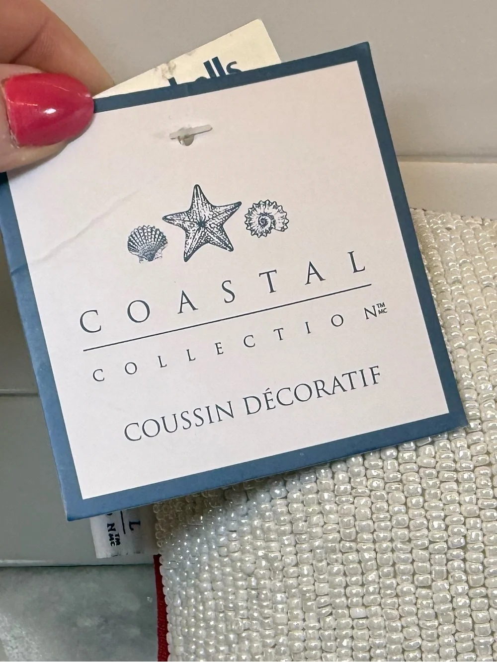 Set of 2 Coastal Collection Beaded Lobster Throw Pillows Nautical Beach Decor